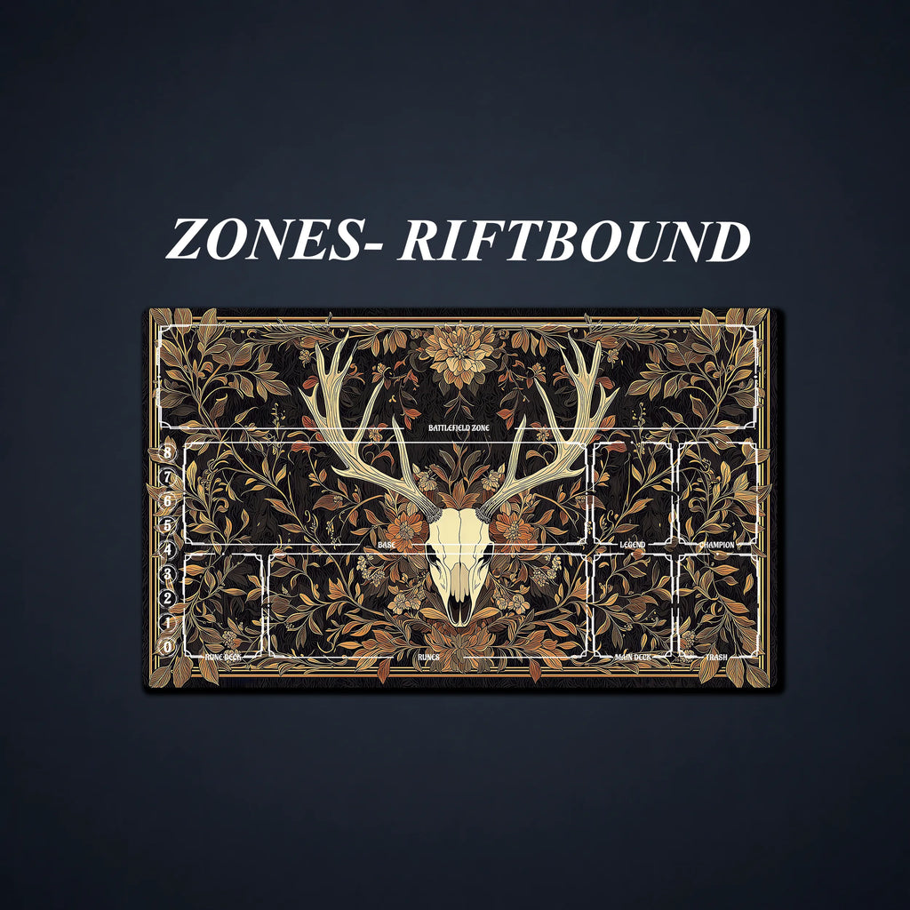 MTG/TCG Playmat — Gothic Botanical Deer Skull