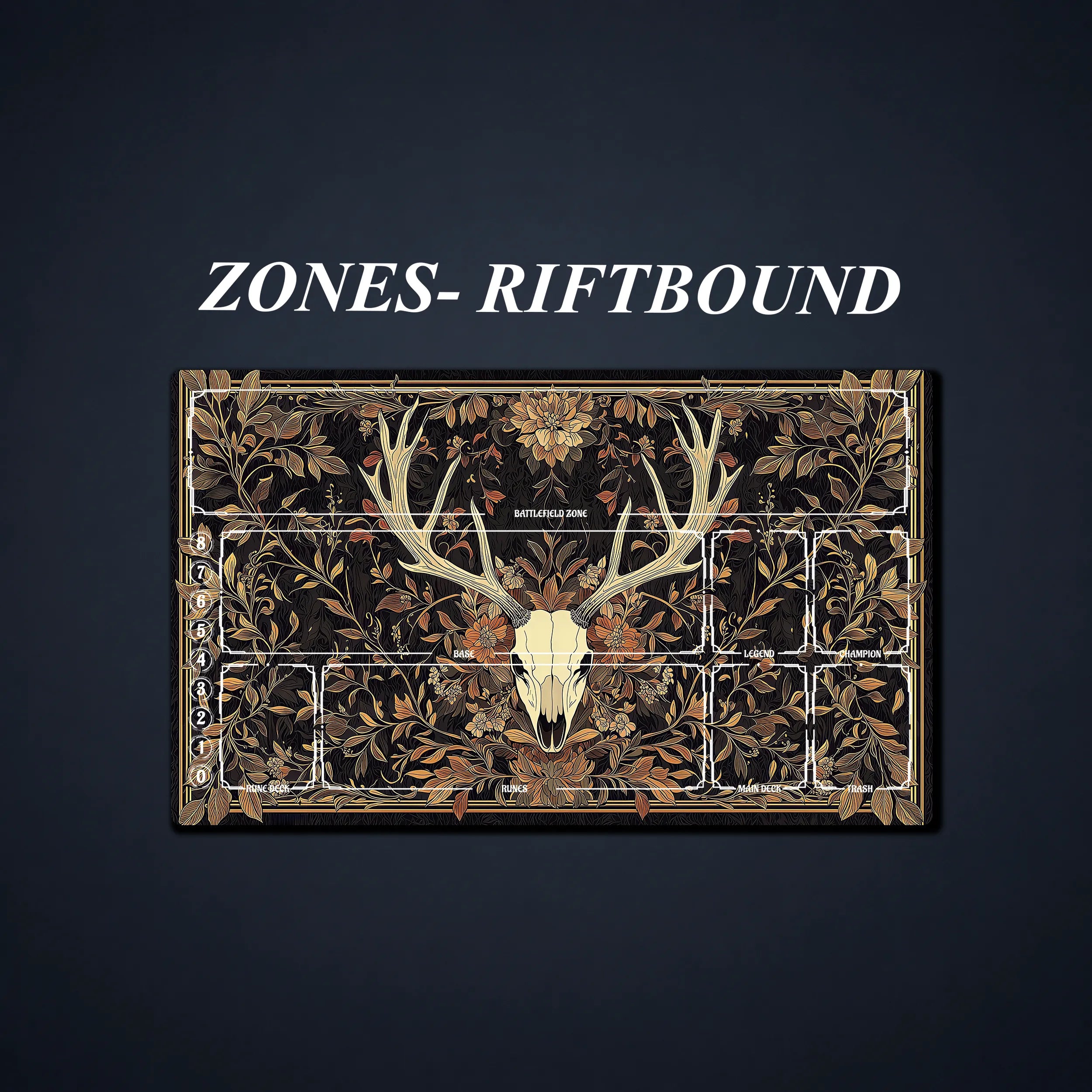 MTG/TCG Playmat — Gothic Botanical Deer Skull