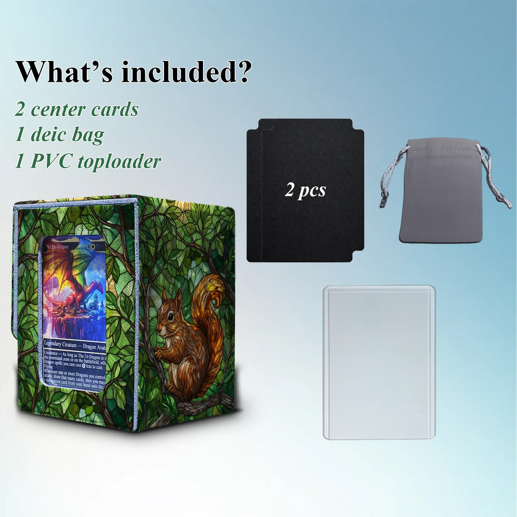 Commander Deck Box — Stained Glass Squirrel