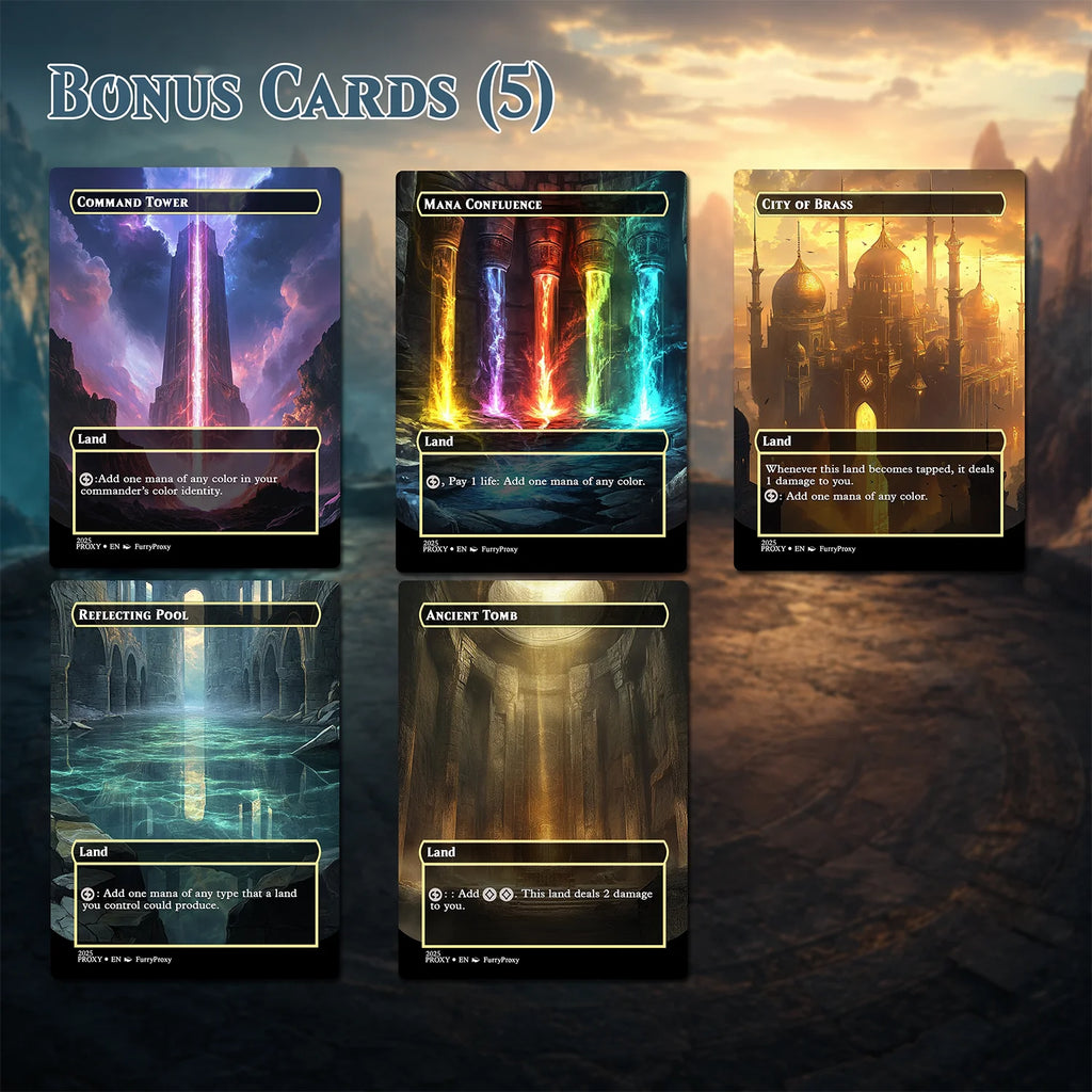 55-Card Land Proxy Bundle – Shock, Dual, Fetch, Triome & Bond Lands