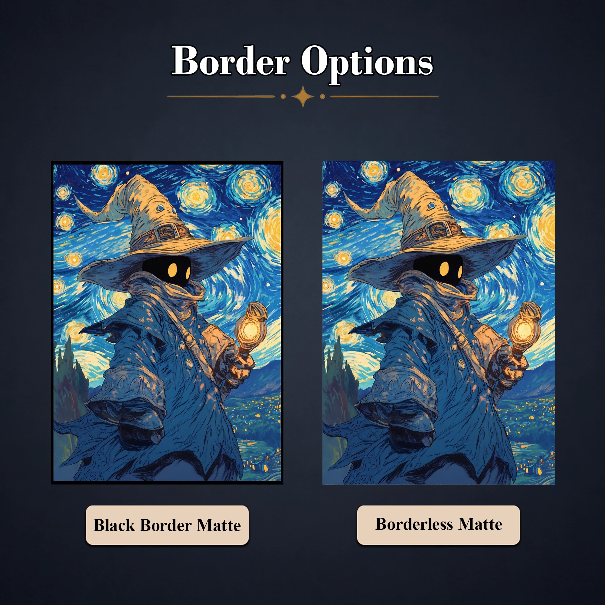 Matte Art Card Sleeves — Starry Night Black Mage