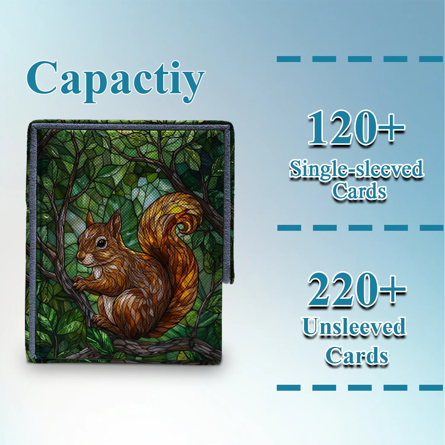 Commander Deck Box — Stained Glass Squirrel
