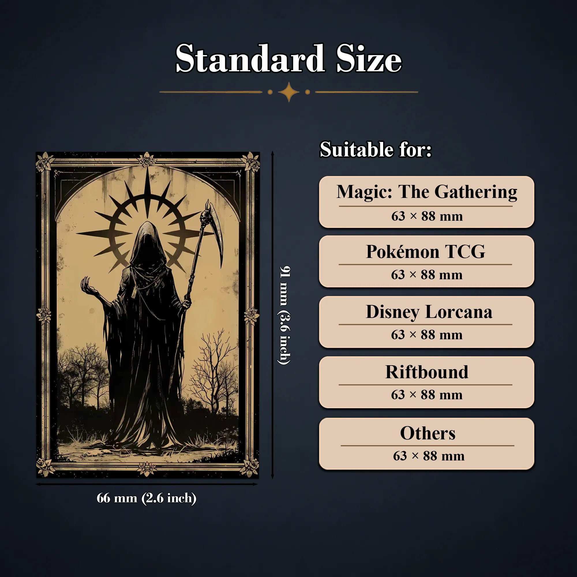 Matte Art Card Sleeves — Dark Gothic Reaper