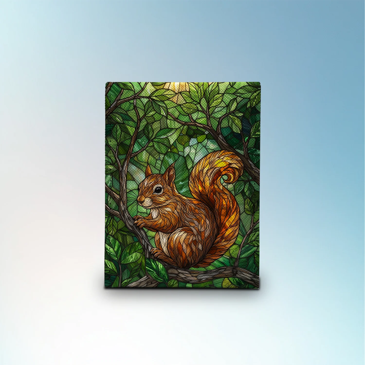 Commander Deck Box — Stained Glass Squirrel