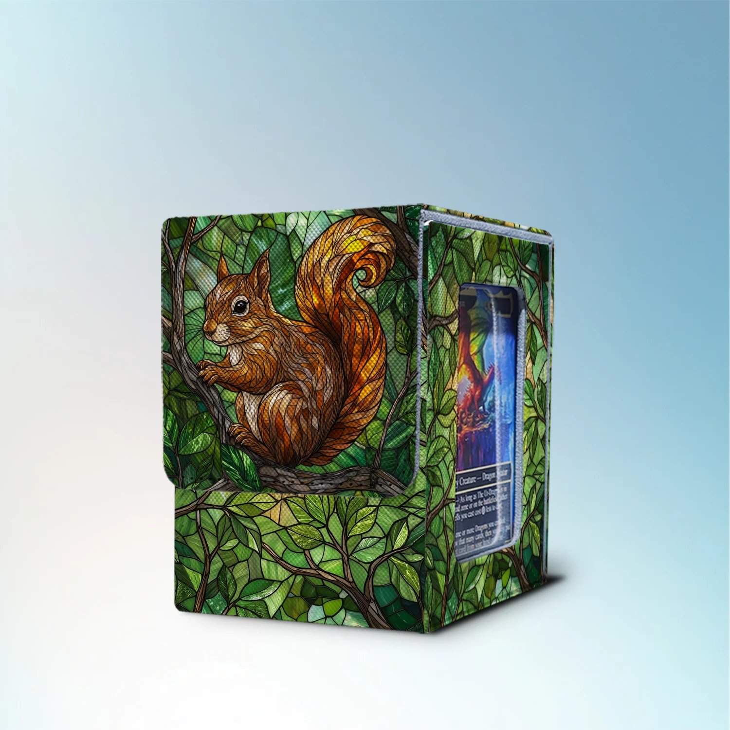 Commander Deck Box — Stained Glass Squirrel