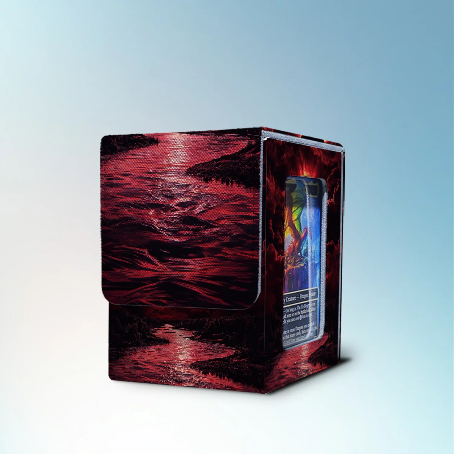 Commander Deck Box — Crimson Eclipse Dark Fantasy Art