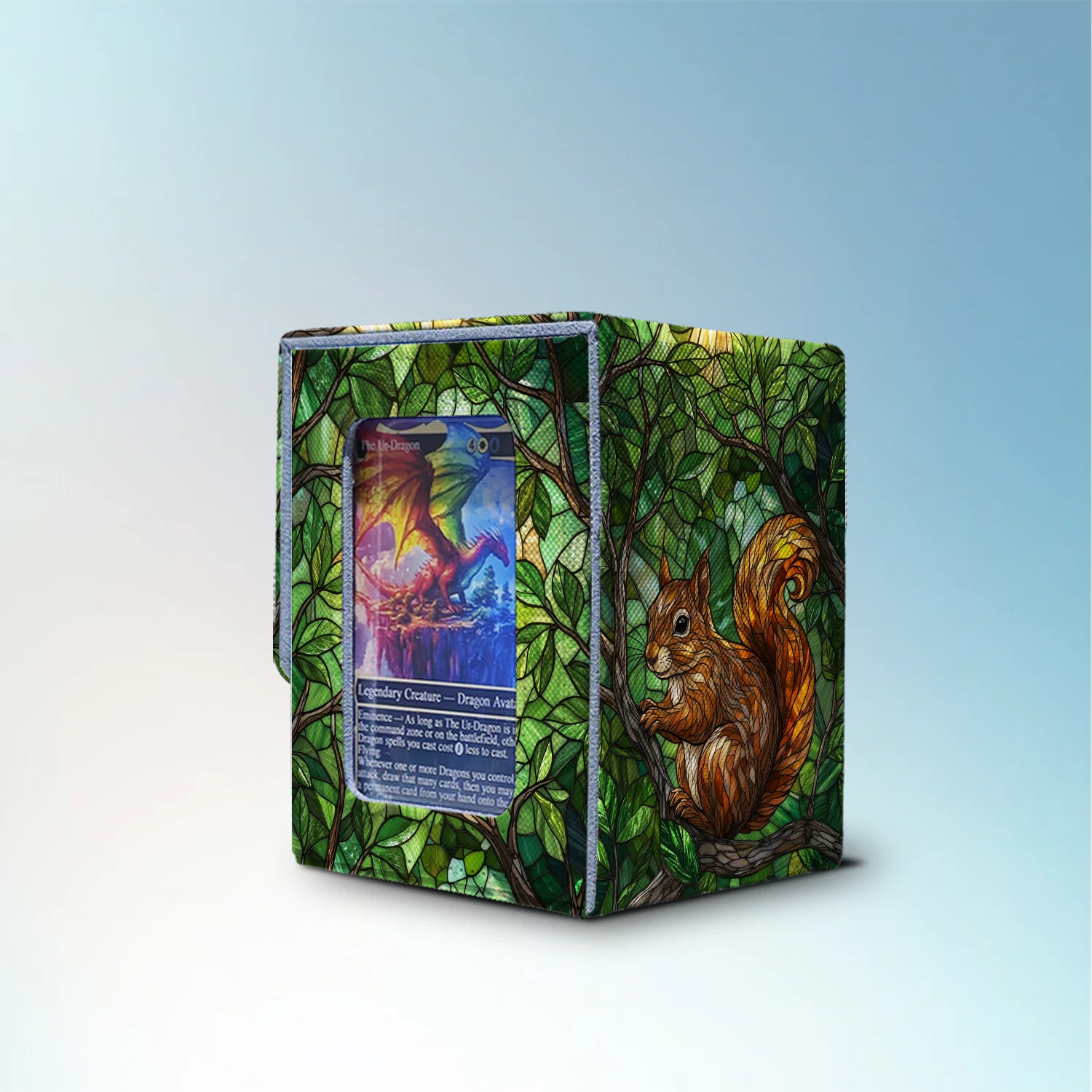 Commander Deck Box — Stained Glass Squirrel