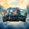 Proxy Commander deck featuring koi fish, lotus flowers and blue watercolor card designs, created as an MTG Dandan deck for casual play.