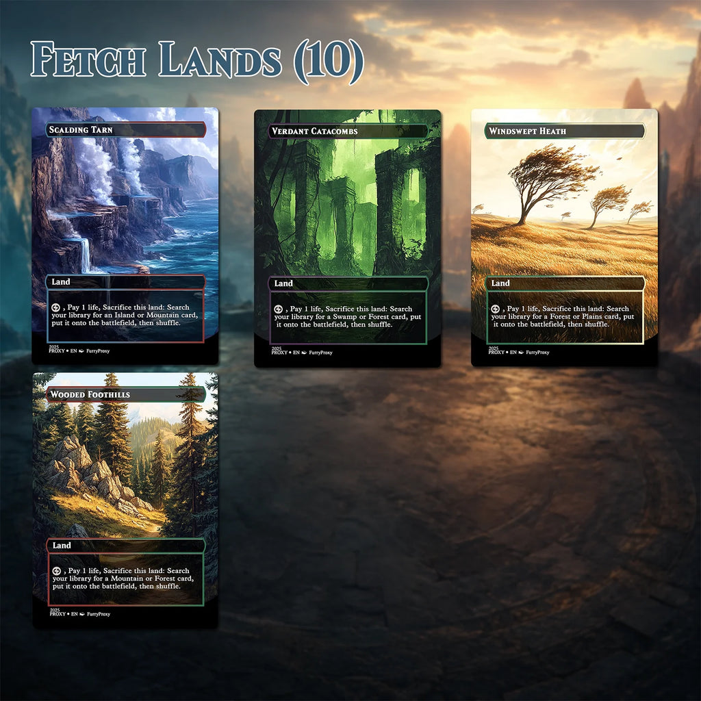 55-Card Land Proxy Bundle – Shock, Dual, Fetch, Triome & Bond Lands