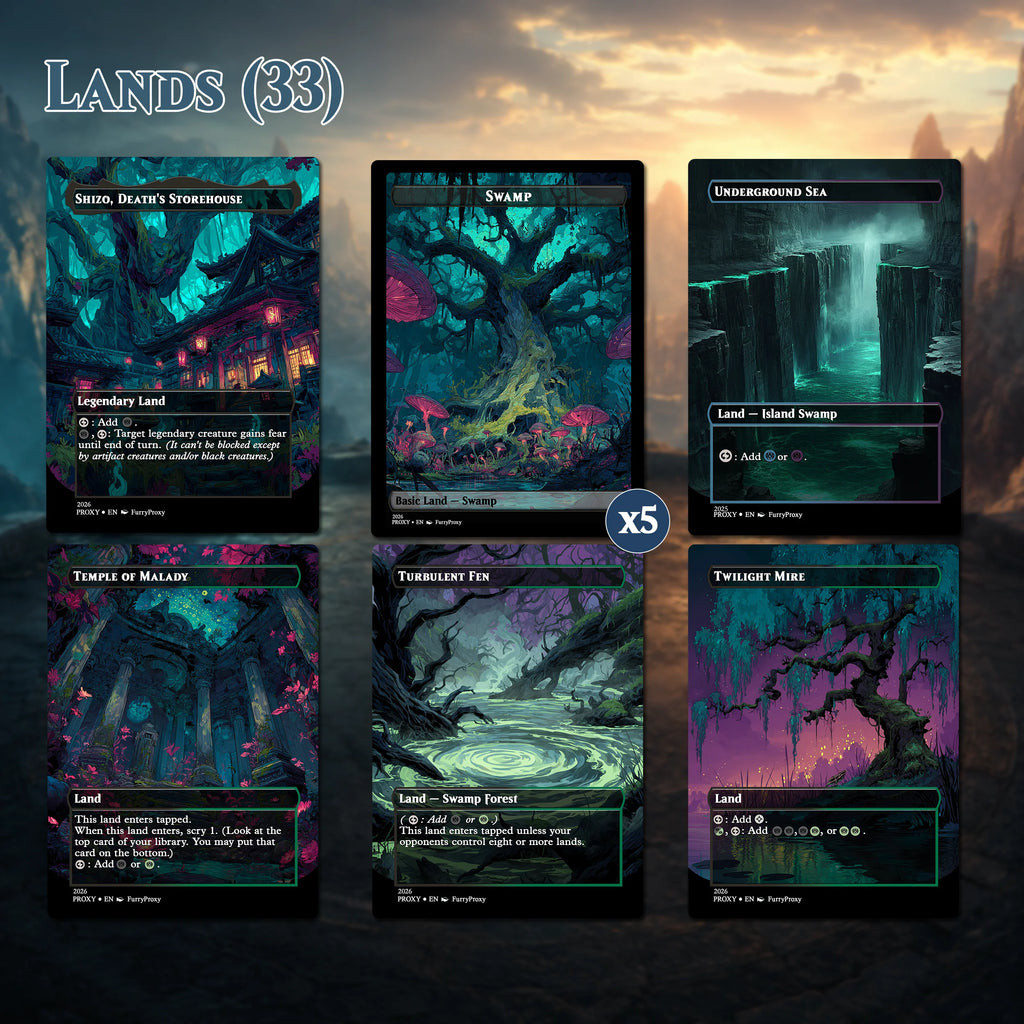 Custom Proxy Commander Deck – Witherbloom Black Green Deck