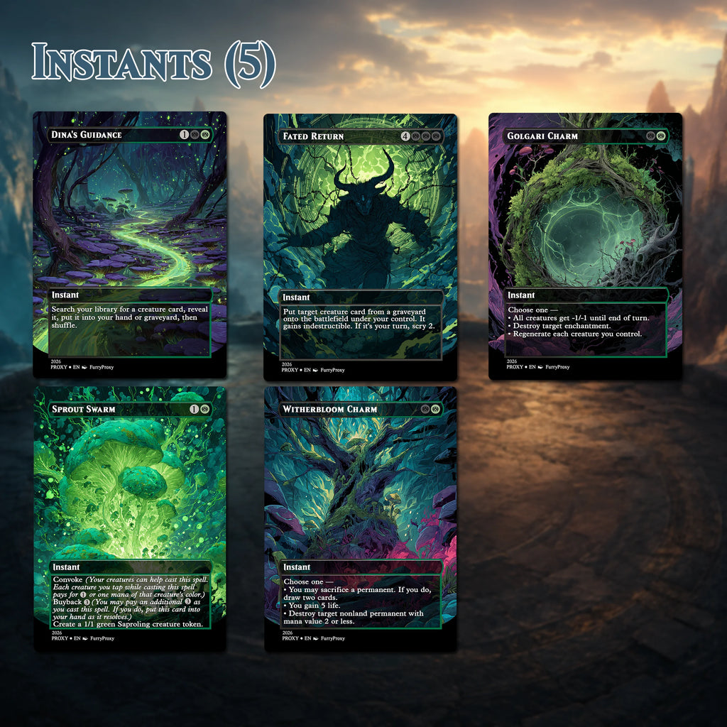 Custom Proxy Commander Deck – Witherbloom Black Green Deck