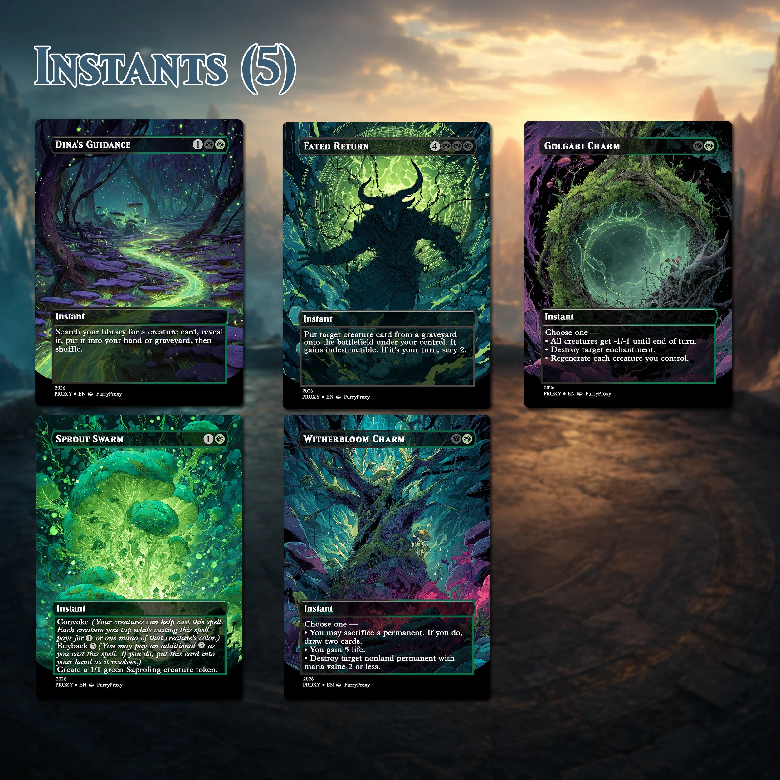 Custom Proxy Commander Deck – Witherbloom Black Green Deck