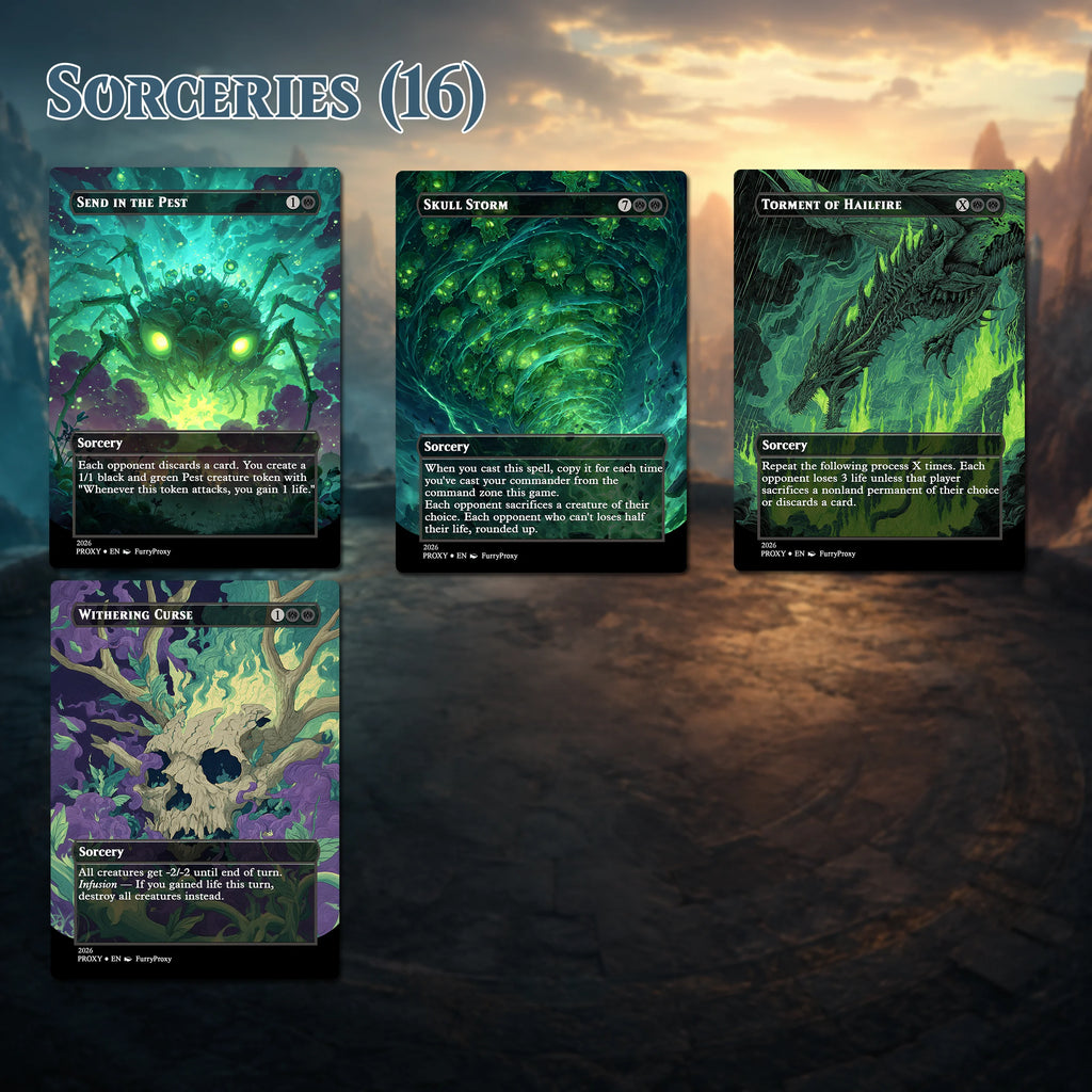 Custom Proxy Commander Deck – Witherbloom Black Green Deck