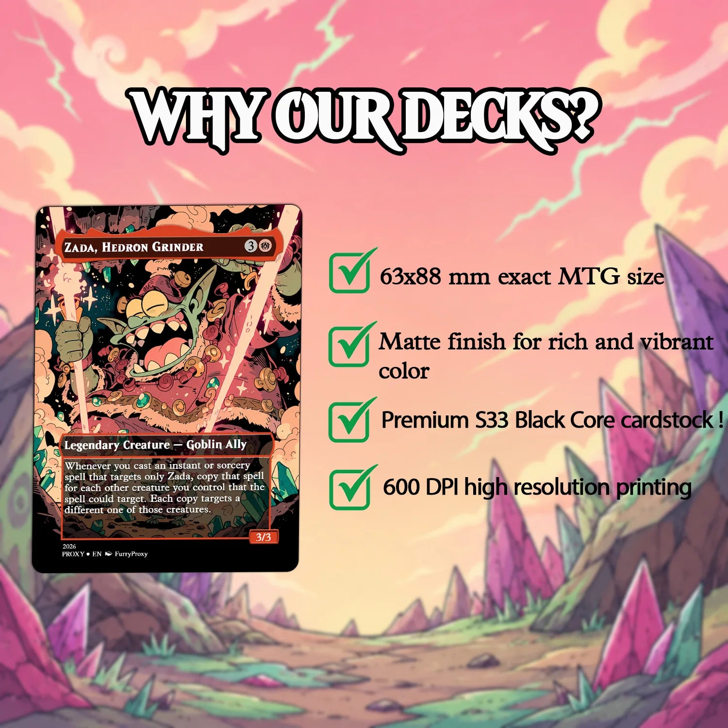 Custom Proxy Commander Deck – Goblin Storm Zada Deck