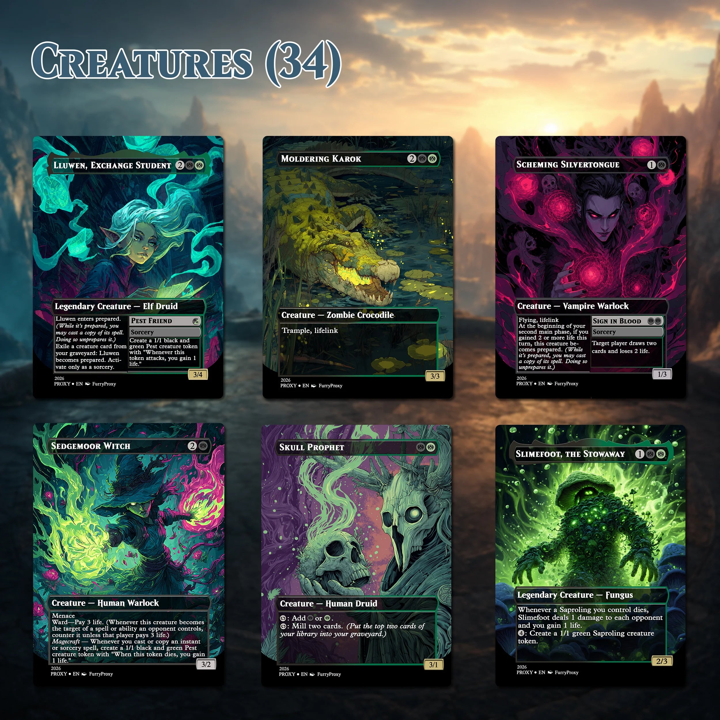Custom Proxy Commander Deck – Witherbloom Black Green Deck