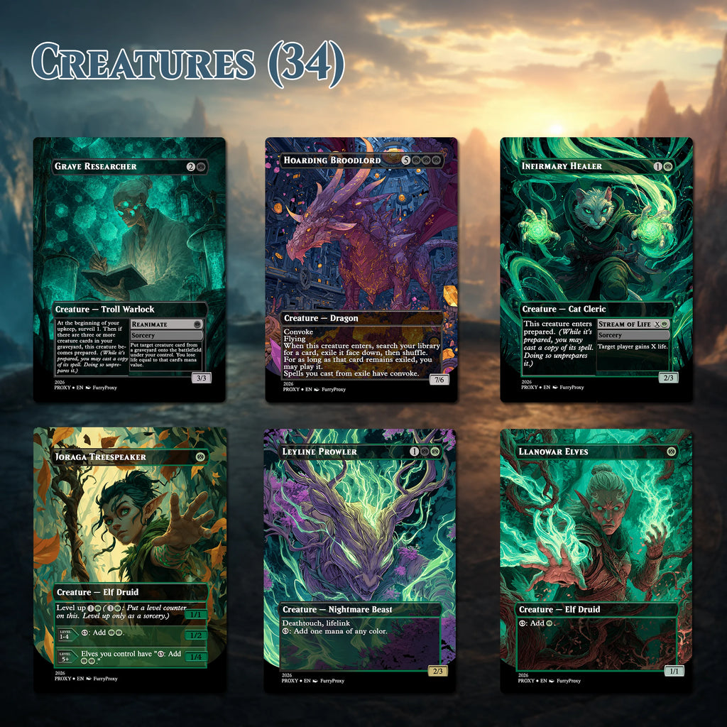Custom Proxy Commander Deck – Witherbloom Black Green Deck