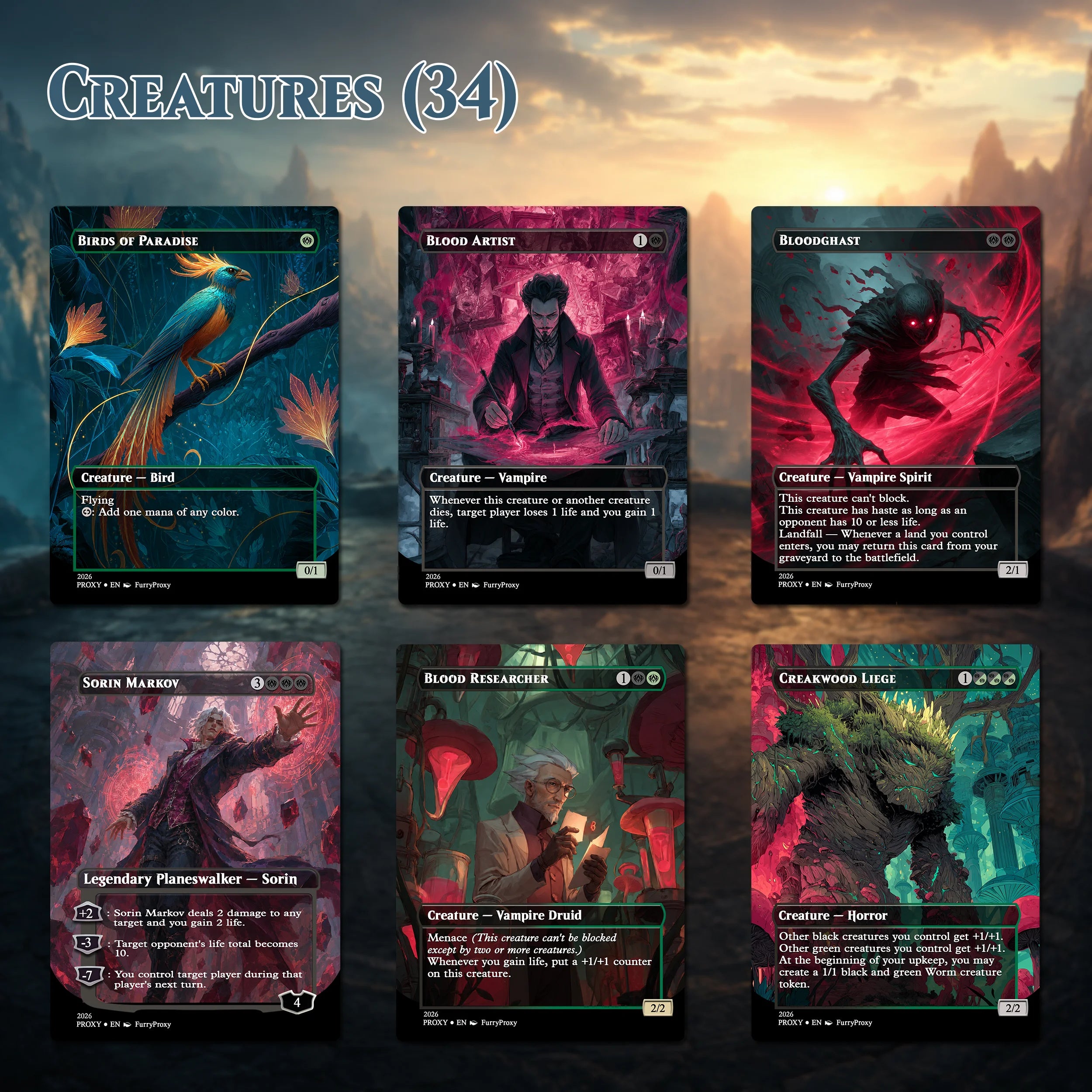 Custom Proxy Commander Deck – Witherbloom Black Green Deck