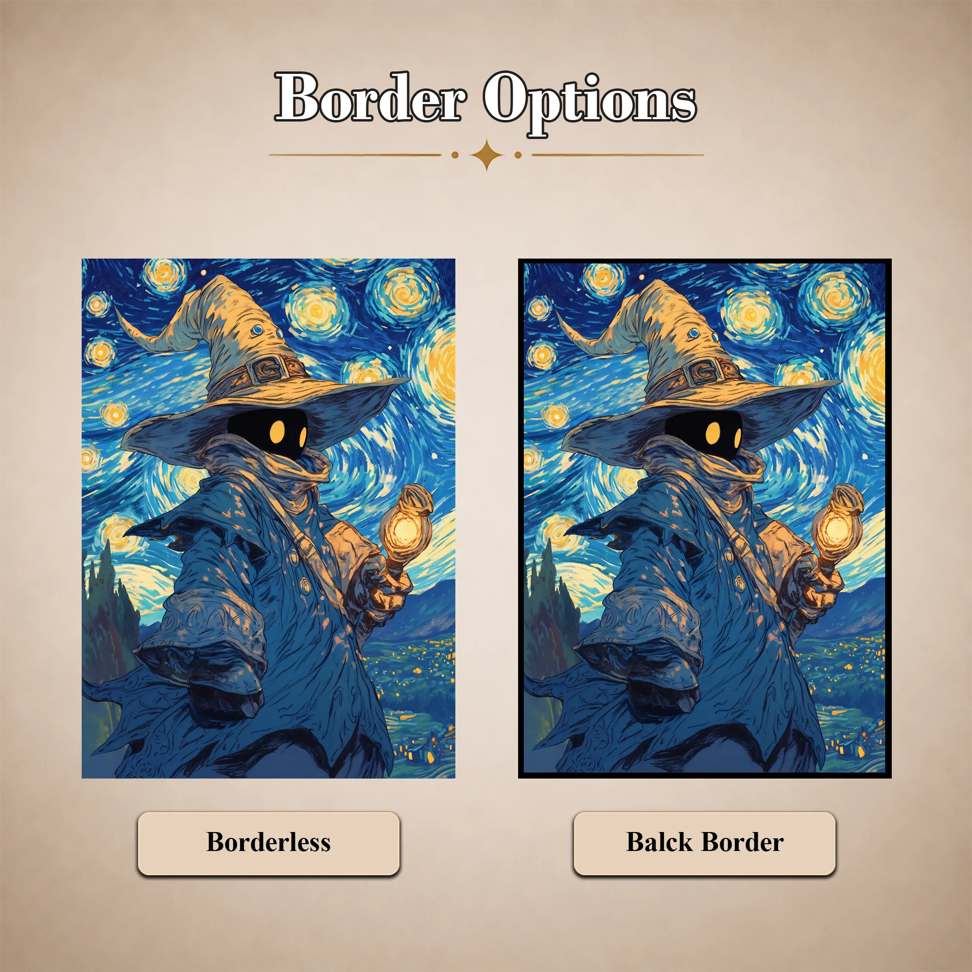 Matte Art Card Sleeves —  Starry Night Black Mage