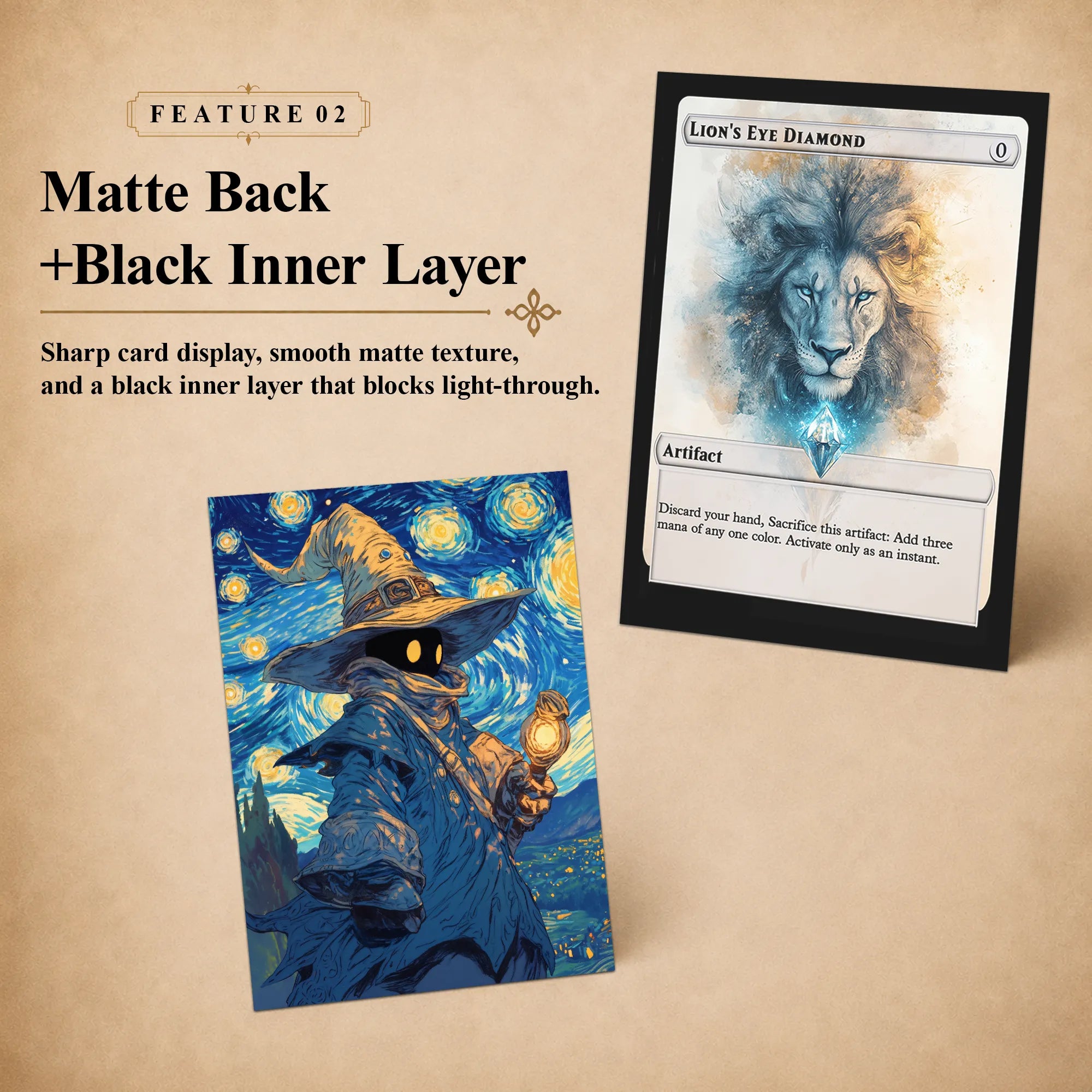 Matte Art Card Sleeves —  Starry Night Black Mage