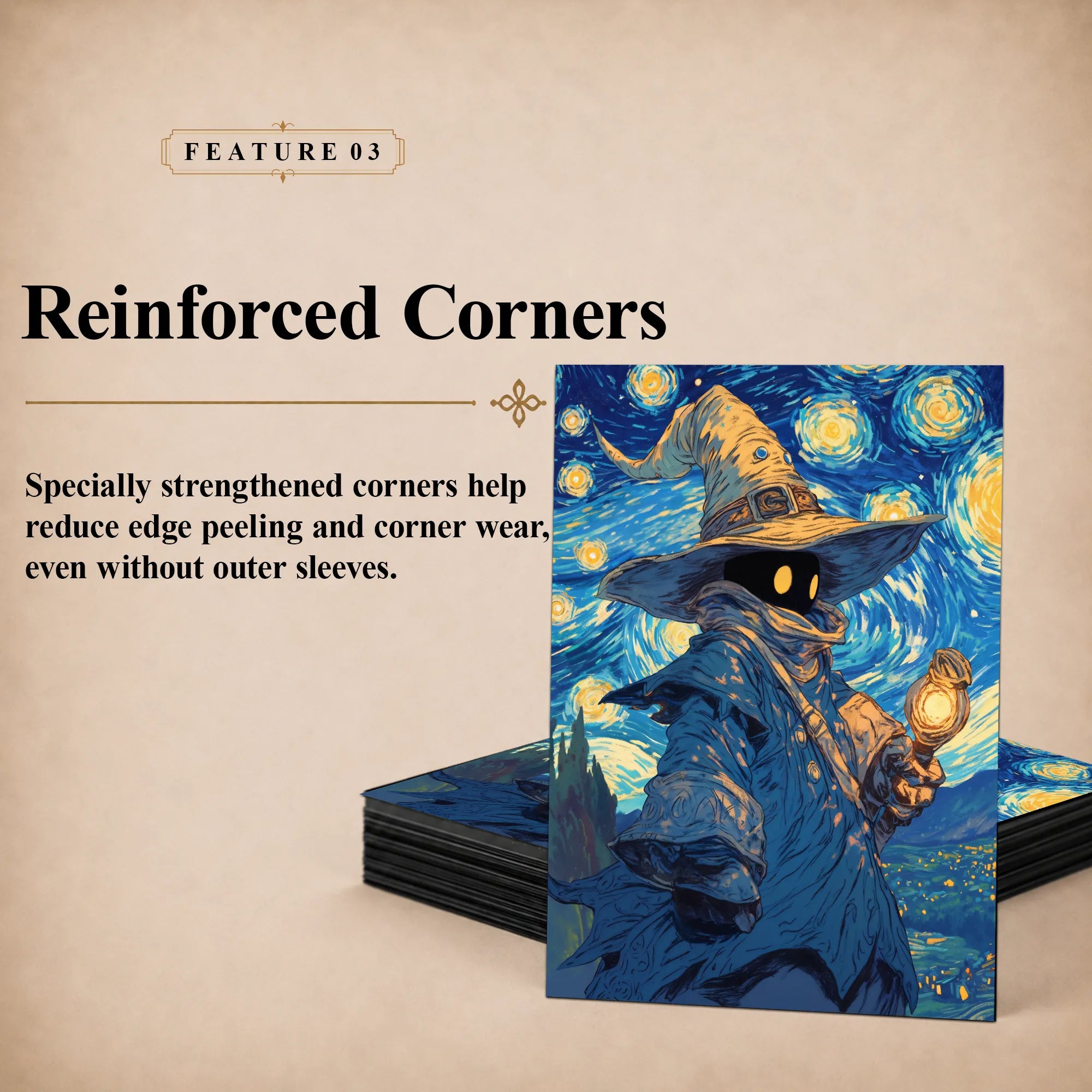 Matte Art Card Sleeves —  Starry Night Black Mage